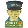 Image 1 : Lowney's Crest Chocolates Die Cut Tin Sign
