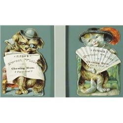 Two Fitch's  Die Cut Cardboard Trade Cards