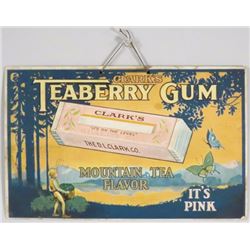 Teaberry Gum Cardboard String Hanging Sign