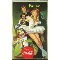 1950 Coca Cola Cardboard Sign