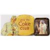 Image 1 : 1920's Coca Cola Die Cut Cardboard Sign & Tin Tray