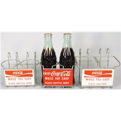 Three Coca Cola Grocery Cart Bottle Holders