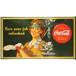 1943 Coca Cola Cardboard Sign