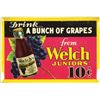Image 1 : Welch's Grape Juice Tin Over Cardboard Sign