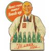Image 1 : 1948 7-Up Die Cut Cardboard Easel Back Sign