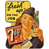 Image 1 : 7-Up Two Sided Die Cut Cardboard Sign