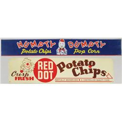 Two Potato Chip Tin Signs