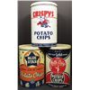 Image 1 : Three 1 Lb. Potato Chip Tins