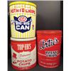 Image 1 : Three 1 1/2 Lb. Potato Chip Tins