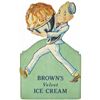 Image 1 : Brown's Velvet Ice Cream Die Cut Cardboard Sign