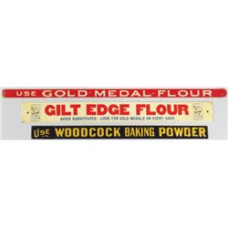 Three Flour and Baking Tin Shelf Strip Signs