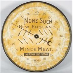 None Such Pie Pan Advertising Thermometer