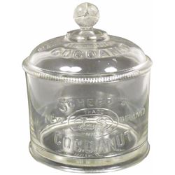 Schepp's Coconut Embossed Glass Display Jar