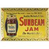 Image 1 : Sunbeam Jam Beveled Tin Over Cardboard Sign
