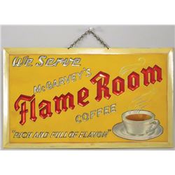 McGarvey's Flame Room Celluloid Sign