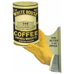 White House Coffee Diet Cut Tin Flange Sign