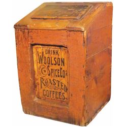 Woolson Spice Co. Coffee Wood Store Bin