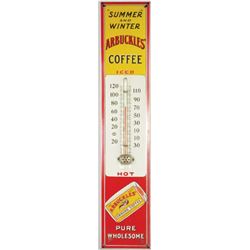 Arbuckles Coffee Beveled Tin Thermometer