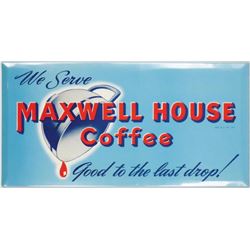 Maxwell House Coffee Tin over Cardboard Sign