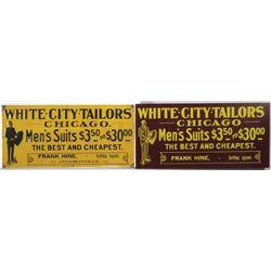 Two White City Tailors Signs