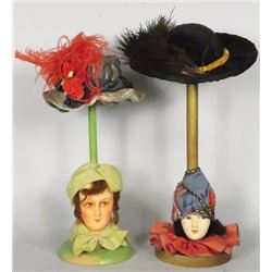 Two Millinery Hat Stands