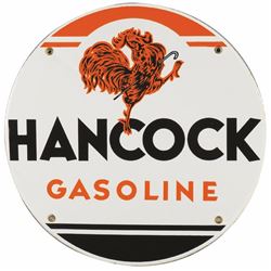 Rare Hancock Gasoline Porcelain Sign