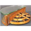 Image 2 : Curved Glass Collar Button Store Display Case