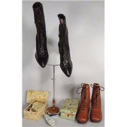 Collection of Antique Shoe Items