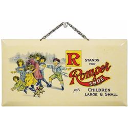 Romper Shoe Beveled Celluloid Sign