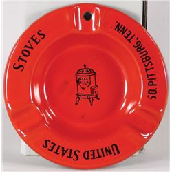 United States Stoves Red Enamel Ashtray