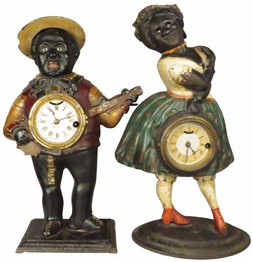Bradley Hubbard Blinky Eye Cast Iron Clocks