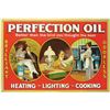 Image 1 : Perfection Oil Tin Over Cardboard Sign
