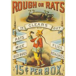 Extremely Rare "Rough on Rats" Paper Sign