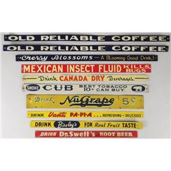 Collection of 10 Country Store Tin Shelf Strips