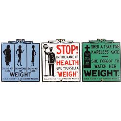 Collection of 3 Scale Porcelain Signs