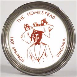 The Homestead Souvenir Milk Glass Coaster