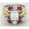 Image 5 : 3.00 ctw Diamond and Ruby Ring Set - 18KT Yellow Gold