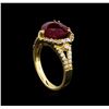 Image 4 : 14KT Yellow Gold 5.41 ctw Ruby and Diamond Ring