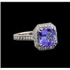 Image 1 : 14KT White Gold 3.26 ctw Tanzanite and Diamond Ring