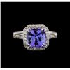 Image 2 : 14KT White Gold 3.26 ctw Tanzanite and Diamond Ring