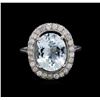 Image 2 : 3.73 ctw Aquamarine And Diamond Ring - 14KT White Gold