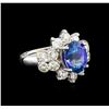 Image 1 : 14KT White Gold 4.14 ctw Tanzanite and Diamond Ring