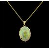 Image 1 : 22.30 ctw Opal and Diamond Pendant - 14KT Yellow Gold