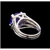 Image 3 : 6.11 ctw Tanzanite and Diamond Ring - 14KT White Gold