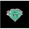 Image 2 : 6.81 ctw Emerald and Diamond Ring - 14KT White Gold