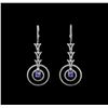 Image 1 : 14KT White Gold 1.46 ctw Tanzanite and Diamond Earrings