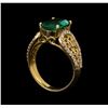 Image 4 : 14KT Yellow Gold 2.47 ctw Emerald and Diamond Ring
