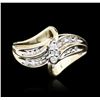 Image 2 : 10KT Yellow Gold 0.10 ctw Diamond Ring