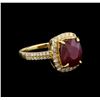 Image 1 : 14KT Yellow Gold 4.95 ctw Ruby and Diamond Ring