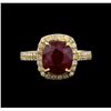 Image 2 : 14KT Yellow Gold 4.95 ctw Ruby and Diamond Ring